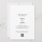 Eenvoudige Elegante Tekst & Foto | QR Code Trouwen Kaart (Achterkant)