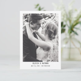 Eenvoudige Elegante Tekst & Foto | Trouwen Save The Date