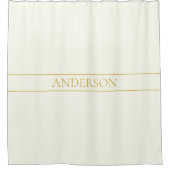 Eenvoudige elegante  tekst | Goud van wit Douchegordijn (Voorkant)