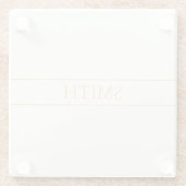 Eenvoudige elegante  tekst | Goud van wit Glazen Onderzetter (Achterkant)