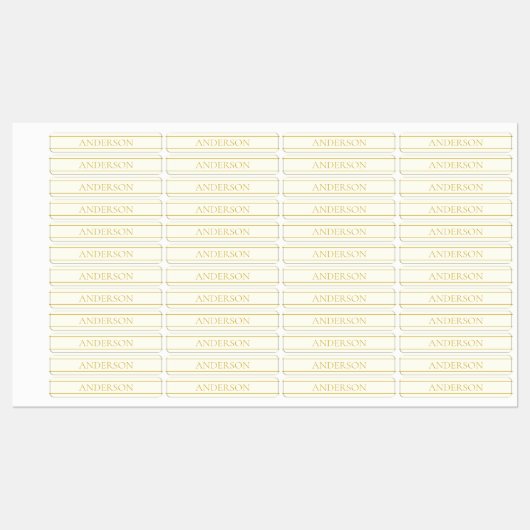 Eenvoudige elegante  tekst | Goud van wit Labels (Vel)