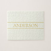 Eenvoudige elegante tekst | Goud van wit Legpuzzel (Horizontaal)