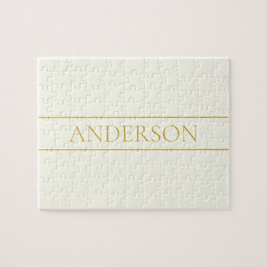 Eenvoudige elegante  tekst | Goud van wit Legpuzzel (Horizontaal)