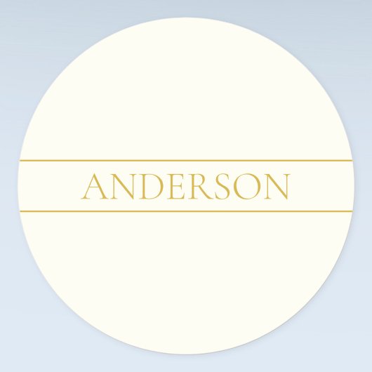 Eenvoudige elegante  tekst | Goud van wit Ronde Sticker