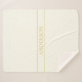 Eenvoudige elegante  tekst | Goud van wit Sherpa Deken (Voorkant (horizontaal))