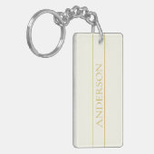Eenvoudige elegante  tekst | Goud van wit Sleutelhanger (Voorkant Links)