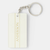Eenvoudige elegante  tekst | Goud van wit Sleutelhanger (achterkant)