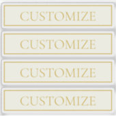 Eenvoudige elegante  tekst | Goud van wit Sticker (Voorkant)