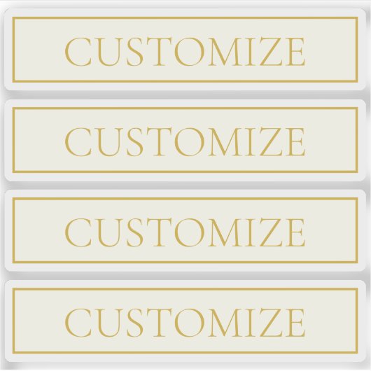 Eenvoudige elegante  tekst | Goud van wit Sticker (Voorkant)