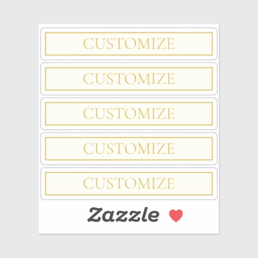 Eenvoudige elegante  tekst | Goud van wit Sticker (Vel)