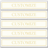 Eenvoudige elegante  tekst | Goud van wit Sticker (Voorkant)