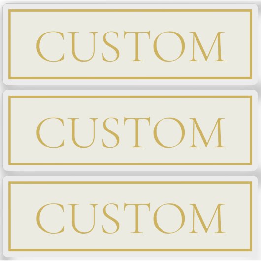 Eenvoudige elegante  tekst | Goud van wit Sticker (Voorkant)