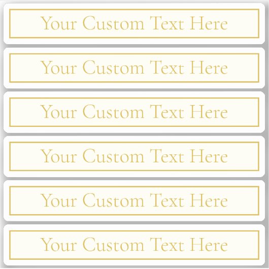 Eenvoudige elegante tekst | Goud van wit Sticker (Voorkant)