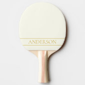 Eenvoudige elegante  tekst | Goud van wit Tafeltennisbatje (Achterkant)