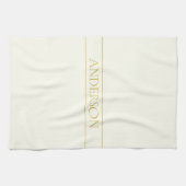 Eenvoudige elegante  tekst | Goud van wit Theedoek (Horizontaal)