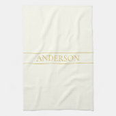 Eenvoudige elegante  tekst | Goud van wit Theedoek (Verticaal)