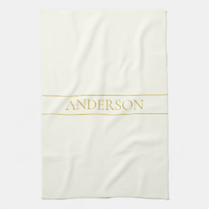 Eenvoudige elegante  tekst   Goud van wit Theedoek