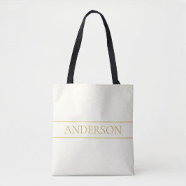 Eenvoudige elegante  tekst | Goud van wit Tote Bag