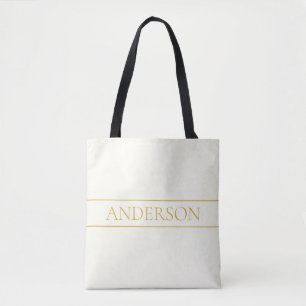 Eenvoudige elegante tekst Goud van wit Tote Bag