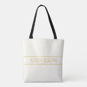 Eenvoudige elegante  tekst | Goud van wit Tote Bag (Achterkant)