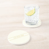 Eenvoudige elegante  tekst | Goud van wit Zandsteen Onderzetter (Zijkant)