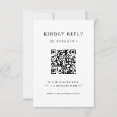 Eenvoudige elegante tekst | QR-code bruiloft RSVP Kaartje (Voorkant)