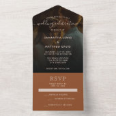 Eenvoudige Elegante Terracotta Boheemse Bruiloft All In One Uitnodiging (Binnen)