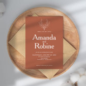 Eenvoudige elegante Terracotta bruiloft uitnodigin Kaart