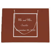 Eenvoudige elegante terracotta en witte bruiloft g groot cadeauzakje (Voorkant)