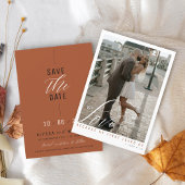 Eenvoudige Elegante Terracotta Foto Christelijke b Save The Date