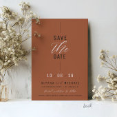 Eenvoudige Elegante Terracotta Foto Christelijke b Save The Date