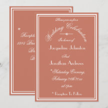 Eenvoudige Elegante Terracotta Trouw Wit Schrift