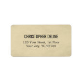 Eenvoudige Elegante Textuur Beige Label (Voorkant)