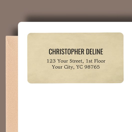 Eenvoudige Elegante Textuur Beige Label
