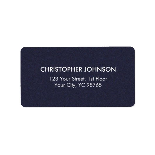 Eenvoudige Elegante Textuur Blauw Wit Mannelijk Etiket (Voorkant)