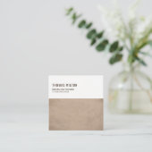 Eenvoudige elegante textuur bruin consultant vierkante visitekaartje (Staand voorkant)