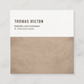 Eenvoudige elegante textuur bruin consultant vierkante visitekaartje (Voorkant)