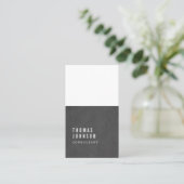 Eenvoudige Elegante Textuur Donkergrijs Wit Consul Visitekaartje (Staand voorkant)