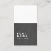 Eenvoudige Elegante Textuur Donkergrijs Wit Consul Visitekaartje (Voorkant)