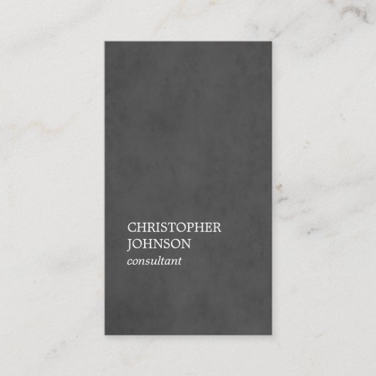 Eenvoudige elegante textuur donkergrijze consultan visitekaartje (Voorkant)