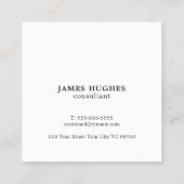 Eenvoudige elegante textuur grijs consultant vierkante visitekaartje (Achterkant)