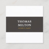 Eenvoudige Elegante Textuur Grijs Wit Consultant Vierkante Visitekaartje (Voorkant)