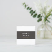 Eenvoudige Elegante Textuur Grijs Wit Consultant Vierkante Visitekaartje (Staand voorkant)