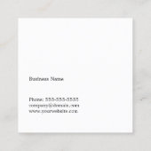 Eenvoudige Elegante Textuur Grijs Witte Consultant Vierkante Visitekaartje (Achterkant)