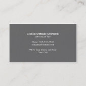 Eenvoudige Elegante Textuur Grijze Advocaat Visitekaartje (Achterkant)