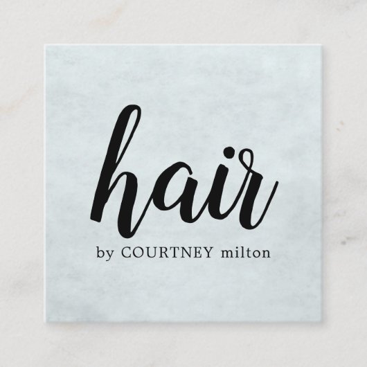 Eenvoudige elegante textuur Licht Blauw Haar Styli Vierkante Visitekaartje (Voorkant)