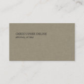 Eenvoudige Elegante Textuur Linnen Advocaat Visitekaartje (Voorkant)