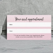 Eenvoudige Elegante Textuur Roze Schoonheidsbenoem Afsprakenkaartje