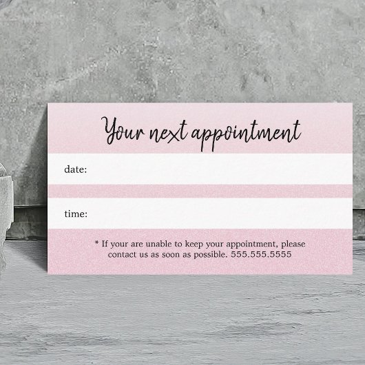 Eenvoudige Elegante Textuur Roze Schoonheidsbenoem Afsprakenkaartje