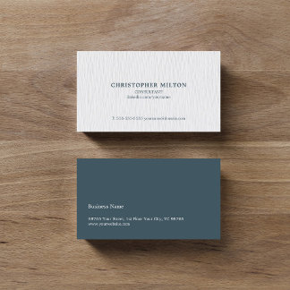 Eenvoudige elegante textuur White Blue Consultant Visitekaartje